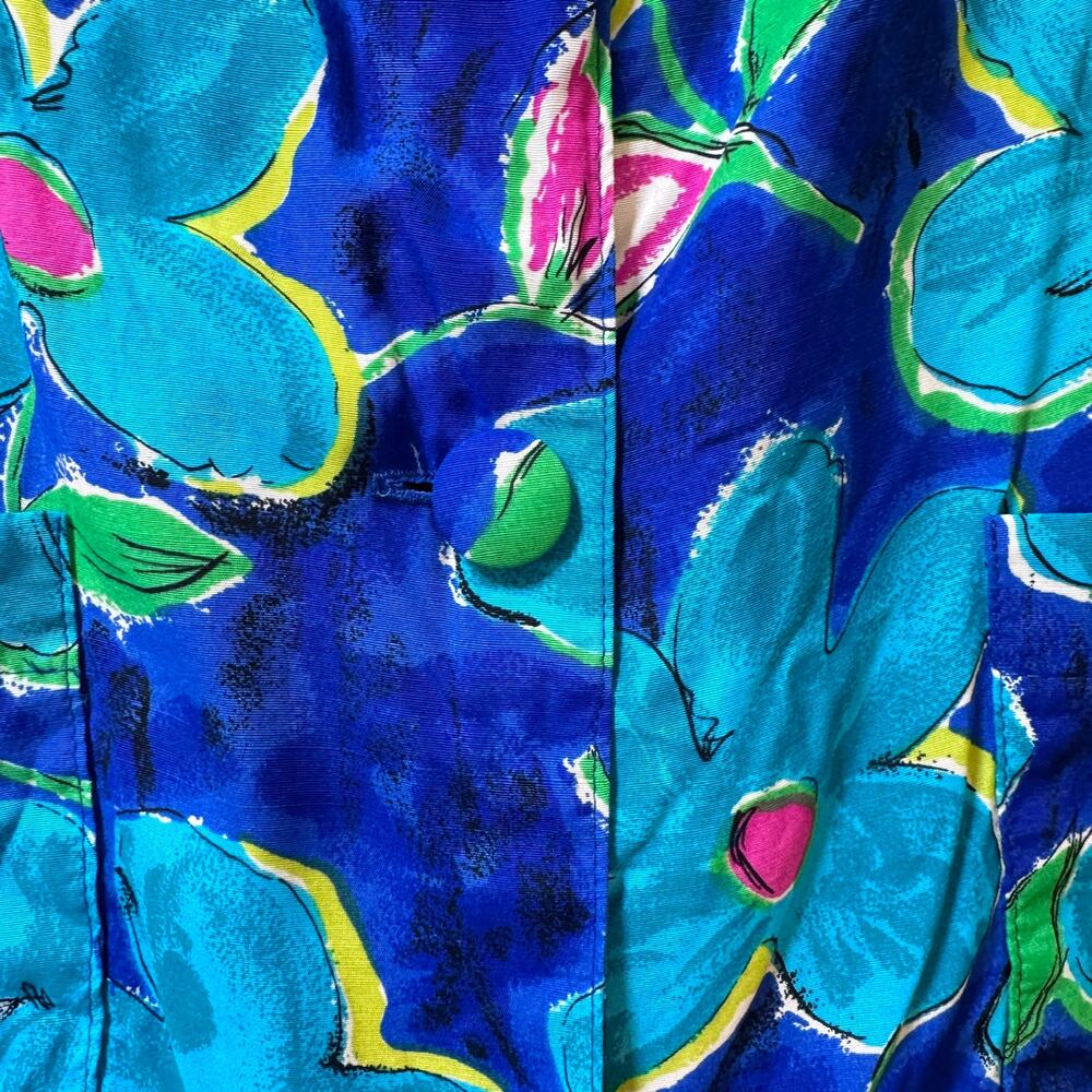 Vintage USA Made Floral Rayon Blazer Jacket Womens Size 8 Art To Wear - Picture 5 of 9